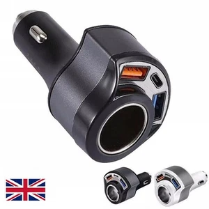 Car Cigarette Lighter Socket Adapter Dual USB Double Plug Charger Splitter 12V - Picture 1 of 12