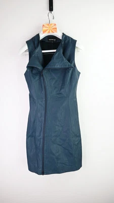 Leatheron Sydney "Colt" 100% leather dress coat in teal size XS/UK6-8 - Image 1 of 4