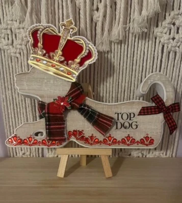 🫵”PERRO SUPERIOR CON CORONA” 🐕‍🦺 Placa de madera con forma de perro de buena calidad~Hecha a mano~ Foto 1 de 2