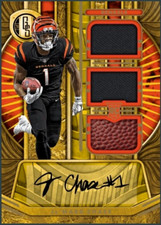 2021 Panini Gold Rookie Triple Patch Autograph Ja'Marr Chase RC RPA Digital Card