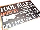 Tool rules metal signs tin vintage cafe pub bar garage man workshop motorcycle