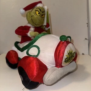 Nuevo Dr Seuss El Grinch Animado Montando en Coche Blanco Your A Mean One GemmyPlush - Imagen 1 de 7