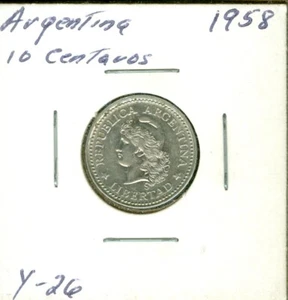 1958 ARGENTINIEN 10 CENTAVOS TOLLE DETAILLIERTE MÜNZE - Bild 1 von 2