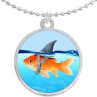 Fish With Shark Fin Round Pendant Necklace Beautiful Fashion Jewelry