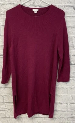 NEW J Jill dress womens size medium sweater tunic Wool Blend Long Sleeve plum - Image 1 of 4