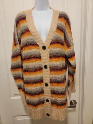 NWT Easel Los Angeles Striped Wool Blend Cardigan Size Small - Image 1 of 4