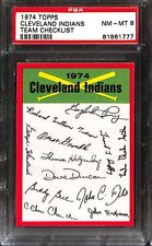 1974 TOPPS TEAM CHECKLIST #8 Cleveland Indians PSA 8 81861777