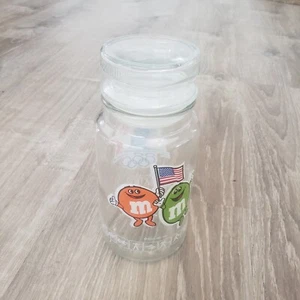 Vintage 1984 Summer Olympics L.A. USA M&M's Candy Glass Jar Canister & Lid - Picture 1 of 7