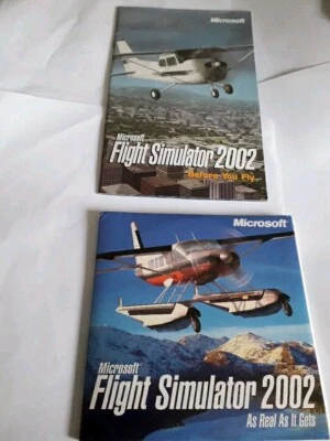 MICROSOFT FLIGHT SIMULATOR 2002 CD ROM GAME 3 DISCS+OPERATIONS MANUAL WIND 98+ - Image 1 of 4
