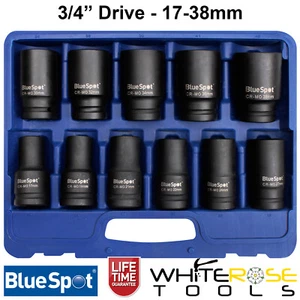 BlueSpot Deep Impact Socket Set 3/4" Drive 11pc 17-38mm 6 Point Sockets in Case - Picture 1 of 1