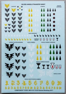 Blood Angels Transfer Sheet - Picture 1 of 2