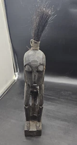 Hand Carved Tribal African Statue Man With Head In Hands Vtg - Picture 1 of 13