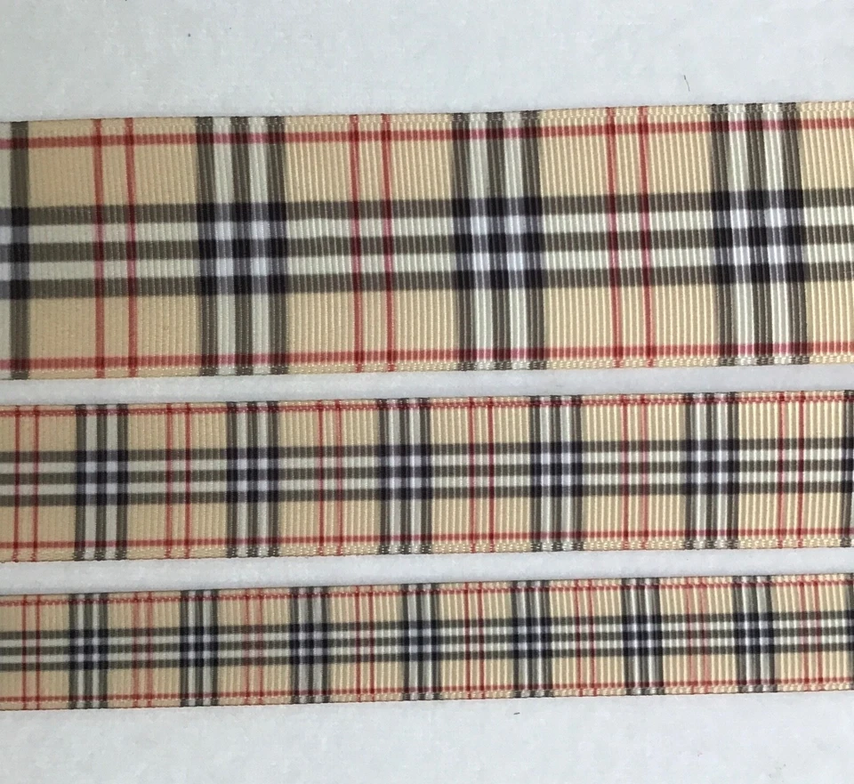 Cinta de grosgrain escocesa a cuadros color negro tostado por 5/8" 7/8" 1,5"  Foto 1 de 1