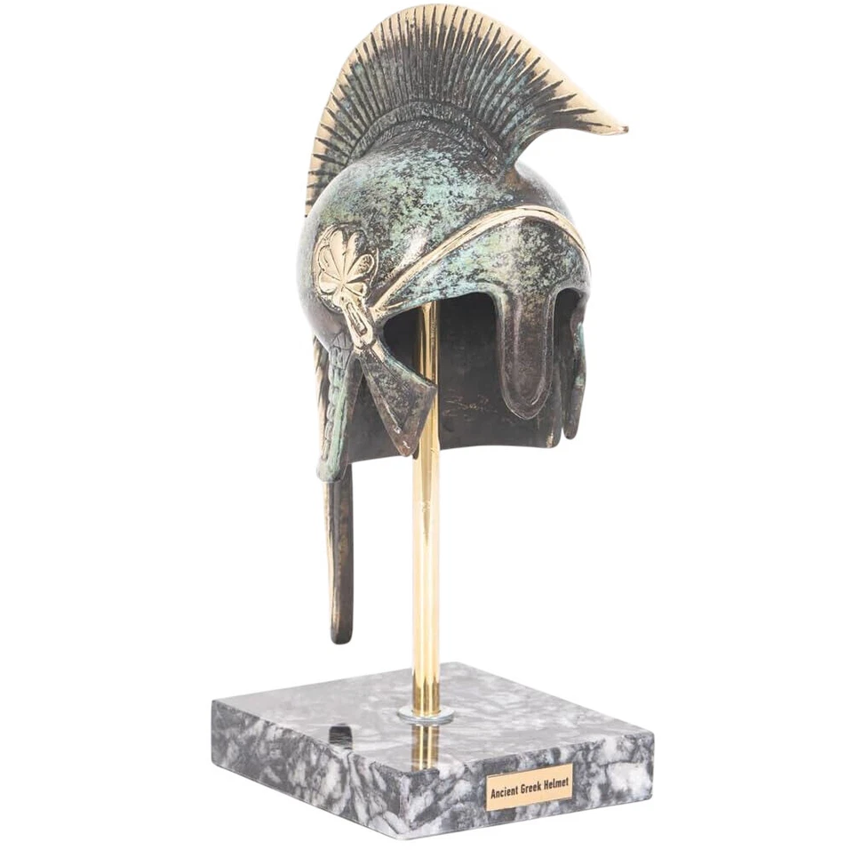 Casco ateniense sobre una base antiguo museo griego bronce réplica 1357-1 Foto 1 de 4