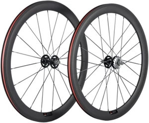 50Mm Carbon Fiber Track Wheel Matte Finish 3K Fixed Gear Wheelset with Cog - Picture 1 of 9