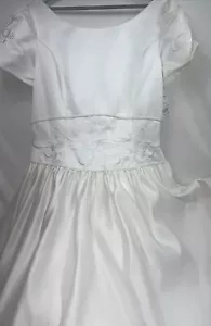 VINTAGE SANTA MONICA IVORY EMBROIDERED WEDDING DRESS VEN#0540 W/ VEIL SIZE 20 - Picture 1 of 24