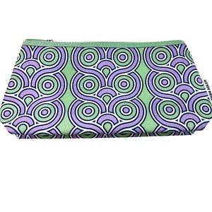 Clinique Makeup Bag Jonathan Adler Travel Accessory Mint Green Purple Bag is 10" - Picture 1 of 9