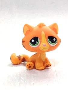 Littlest Pet Shop - LPS Tabby Cat arancione con strisce e occhi verdi #1834 - Foto 1 di 6