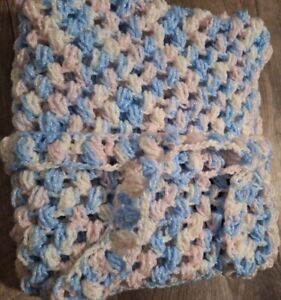 The Pyar (love) 2723 Handmade Crocheted Blue Baby Blanket 
