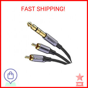 MOSWAG 1/4 to RCA Cable, Quarter inch TRS to RCA Audio Cable 6.35mm Stereo Jack