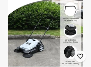 Walk-Behind Outdoor Hand Push Floor Sweeper - 5.25 Gallon Capacity - 25.5" Sw... - Picture 1 of 1