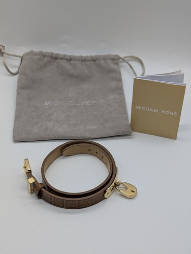 Bracciale Michael Kors tono oro e pelle marrone lucchetto ottime condizioni