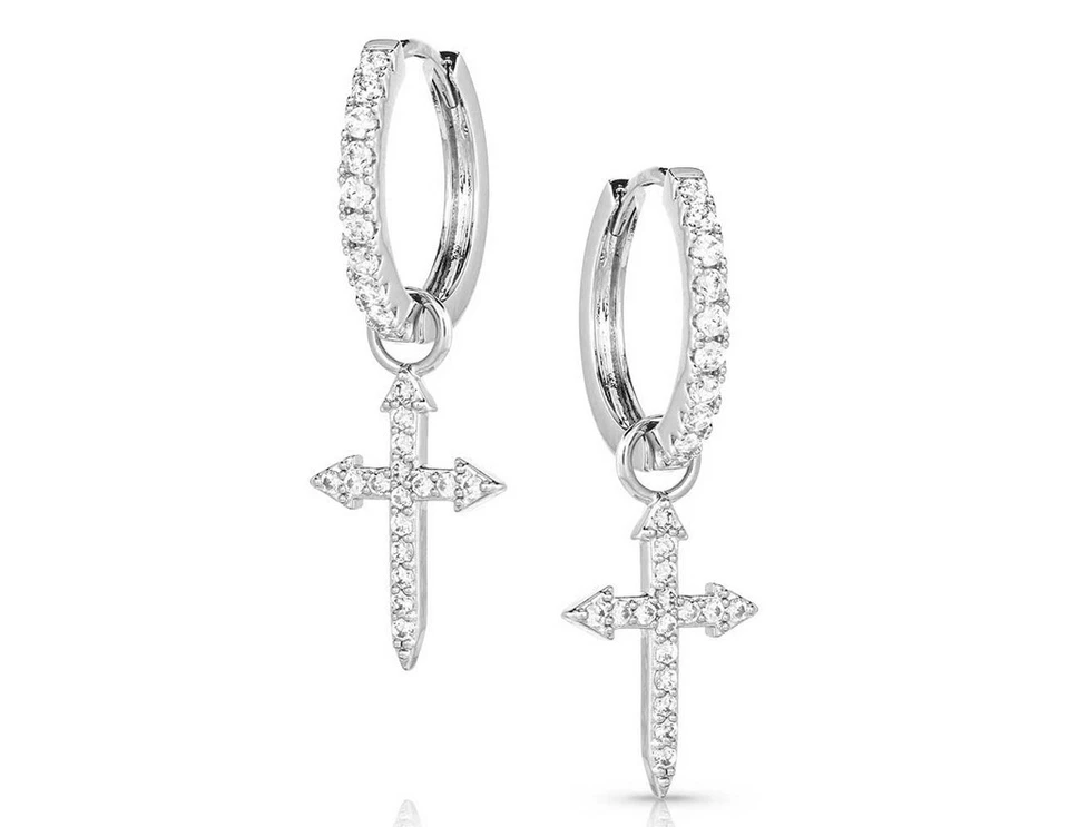 Pendientes Montana Plateros Mujer Cristal Devoción Cruz ER5642 Foto 1 de 1