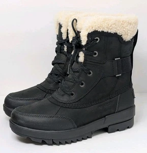 Sorel Tivoli IV Parc Waterproof Boots Black Lamb Wool Womens Size 6 NL4471-010 - Picture 1 of 5
