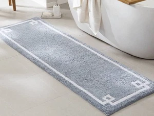 Madison Park Ethan Cotton Tufted Bathroom Rug Runner 24in X 72in Blue - Picture 1 of 5