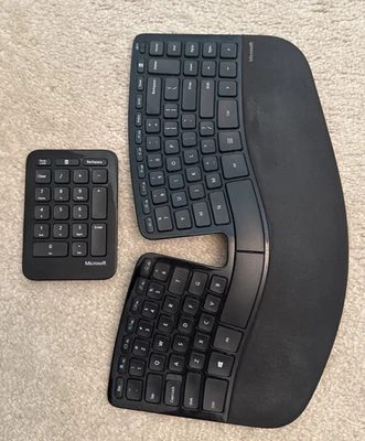 Microsoft Sculpt Ergonomic Wireless Keyboard and Number Pad Model 1559 W/ USB - Image 1 of 4