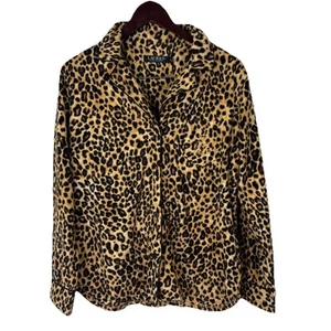 NWT Ralph Lauren Black Label Cheetah Print Sleep Shirt Pajama Top Size Medium - Picture 1 of 7