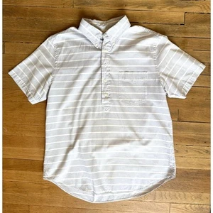 Jack Spade NY Striped Button-up Henley in Gray & White Size XL X-Large - Picture 1 of 6