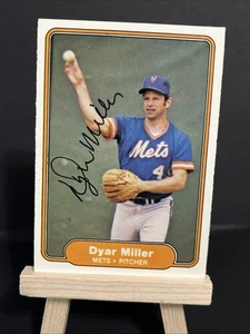 Tarjeta de béisbol autografiada firmada por Dyar Miller 1982 Fleer 534 New York Mets - Imagen 1 de 1