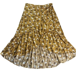 Neu mit Etikett Sonoma Rock gold Blumen asymmetrisch Rüschen Maxi Viskose leicht Fee 2xl - Bild 1 von 9