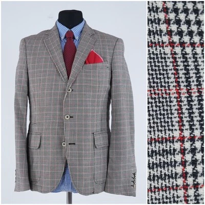 Mens Half Lined Sport Coat 40R US Size ZARA Check Multi Color Wool Blazer Jacket - Image 1 of 4