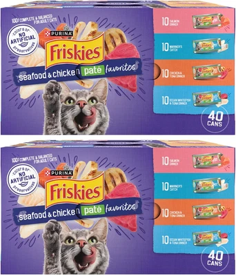 5.5-oz/80 Can Friskies Seafood & Chicken Pate Favorites Variety Pack Wet Cat Foo - Image 1 of 4