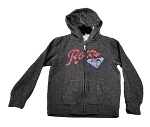Roxy Gray Full Zip Hoodie Girls Size 10/12-M - Picture 1 of 11