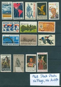 EE. UU. 1968 Juego Conmemorativo Estampillada sin Banderas, sin Puente Aéreo - Imagen 1 de 1