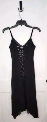 Vestido midi asimétrico vintage Nine West con cuentas cóctel talla 6 Y2K años 90 hada Foto 1 de 4