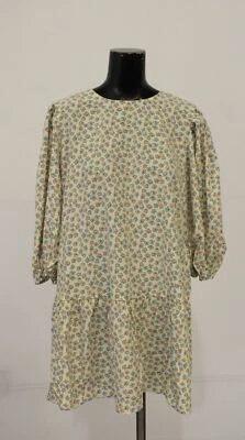 Части женщин галстук назад деталь цветочный мини-платье JJ4 кремовый/синий размер XL - Изображение 1 из 4