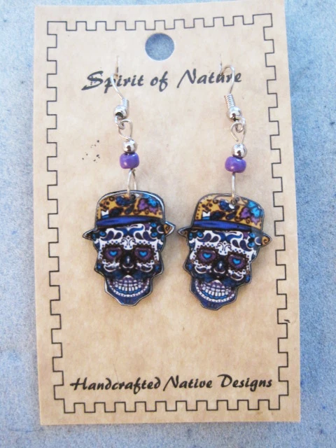 Дух природы западный день мертвых, Dia de los Muertos череп подвеской серьги - Изображение 1 из 1