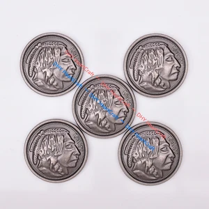 10PC Antique Silver Nickel Indian Head Screw Back Conchos For Leather Project - Picture 1 of 10