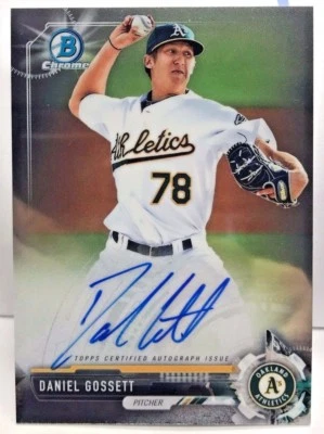 Daniel Gossett 2017 Bowman Chrome Prospect Autograph Auto - OAKLAND A's - Image 1 of 2