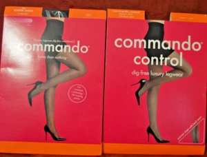 2 Pair Commando Luxury Pantyhose Keeper Sheer 1 Pair BackSeam Black Small (JJ36) - Picture 1 of 3