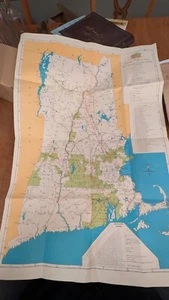 Vintage 1946 New England Electric System Map Electric Properties &  Service Area - Picture 1 of 11