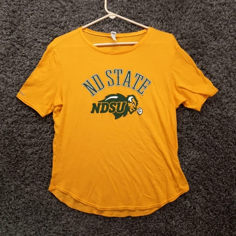 Under Armour NDSU Bison North Dakota State Shirt Women Large Yellow Lightweight Cover