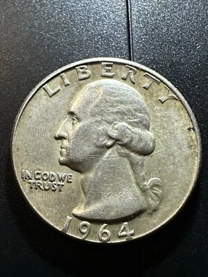 1964 D Mint Mark On Reverse Washington Quarter, RPM. Nose Cud - Image 1 of 4