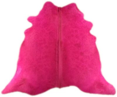 KUHFELL STIERFELL PINK FUCSIA GEFÄRBT 180 x 190  cm FELL TEPPICH - Bild 1 von 4