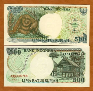 Indonesia, 500 Rupiah, 1992/1999, P-128, UNC Orangutan - Picture 1 of 1