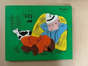 Vintage Playskool Wooden Puzzle Little Boy Blue 11 Pieces 185-1 - Picture 1 of 1